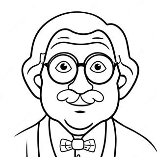 Funny Grandpa With Glasses Coloring Page 13107-10605