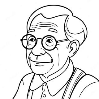 Funny Grandpa With Glasses Coloring Page 13107-10606