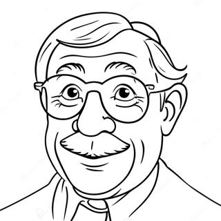 Funny Grandpa With Glasses Coloring Page 13107-10607