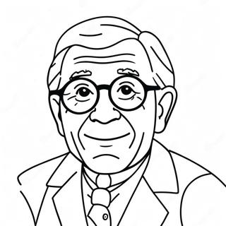 Funny Grandpa With Glasses Coloring Page 13107-10608