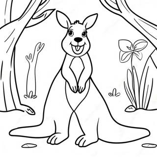 Cute Kangaroo In The Outback Coloring Page 13127-10626