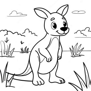 Cute Kangaroo In The Outback Coloring Page 13127-10628