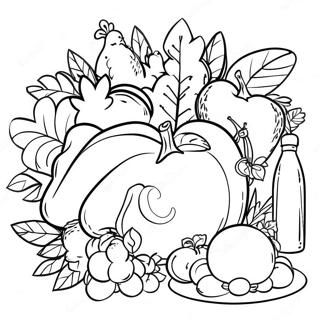 Happy Thanksgiving Church Gathering Coloring Page 13147-10637