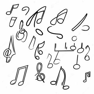 Colorful Kindergarten Music Notes Coloring Page 13156-10646