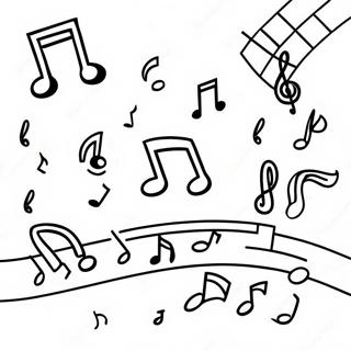 Colorful Kindergarten Music Notes Coloring Page 13156-10647