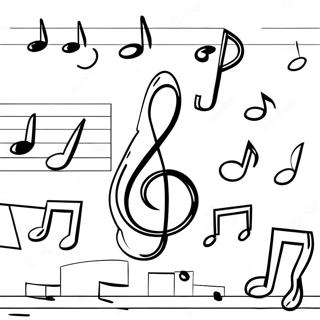 Colorful Kindergarten Music Notes Coloring Page 13156-10648