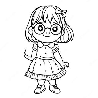 Junie B Jones In Her Colorful Outfit Coloring Page 13177-10661