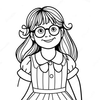 Junie B Jones In Her Colorful Outfit Coloring Page 13177-10662