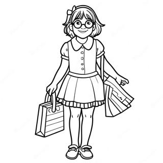 Junie B Jones In Her Colorful Outfit Coloring Page 13177-10663