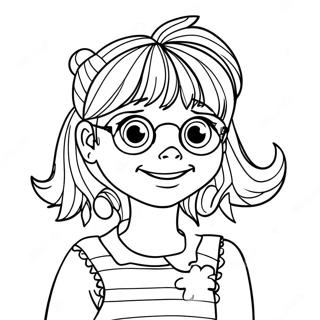 Junie B Jones In Her Colorful Outfit Coloring Page 13177-10664