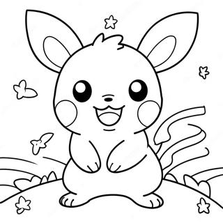 Cute Pichu Playing With Friends Coloring Page 13237-10709