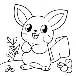 Cute Pichu Playing With Friends Coloring Page 13237-10710