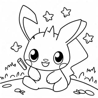 Cute Pichu Playing With Friends Coloring Page 13237-10712