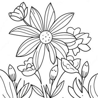 Colorful May Day Flowers Coloring Page 13247-10721