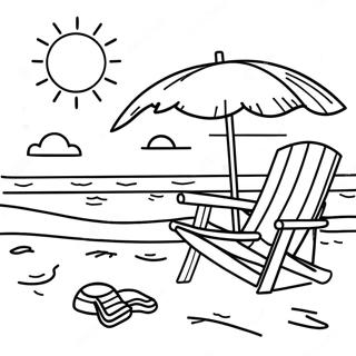 Sunny Day Beach Scene Coloring Page 13256-10718