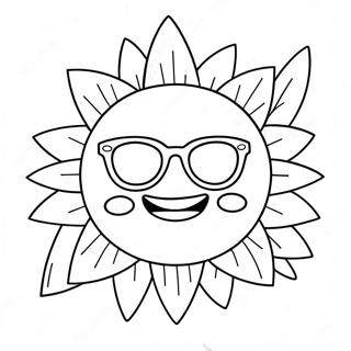 Cheerful Sun With Sunglasses Coloring Page 13257-10725