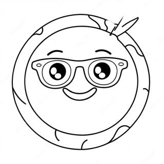 Cheerful Sun With Sunglasses Coloring Page 13257-10726