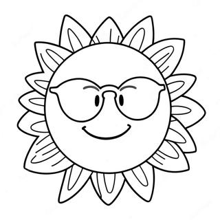 Cheerful Sun With Sunglasses Coloring Page 13257-10727