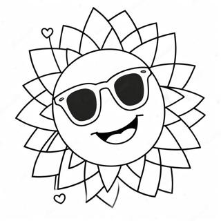 Cheerful Sun With Sunglasses Coloring Page 13257-10728