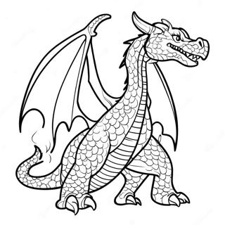 Majestic Fire Breathing Dragon Coloring Page 13277-10737