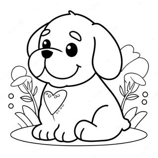 Puppy Valentines Day Coloring Pages