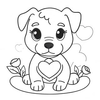 Puppy Valentine S Day Coloring Page 13296-10750