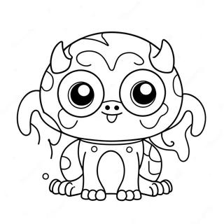 Cute Monster With Big Eyes Coloring Page 132-105