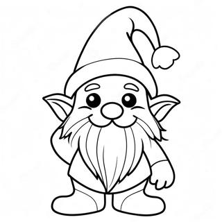 Festive Christmas Gnome With Hat Coloring Page 1332-1109