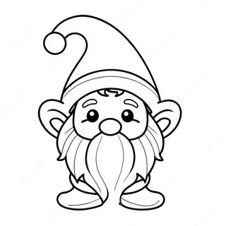 Festive Christmas Gnome With Hat Coloring Page 1332-1111