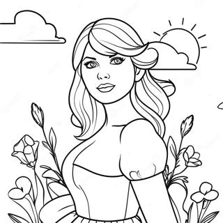 Enchanting Taylor Swift Folklore Scene Coloring Page 13337-10813