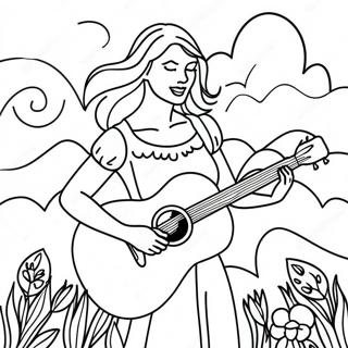 Enchanting Taylor Swift Folklore Scene Coloring Page 13337-10815