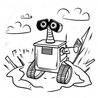 Wall E In A Trash Pile Coloring Page 13397-10834