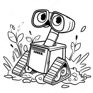 Wall E In A Trash Pile Coloring Page 13397-10836