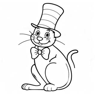 Whimsical Cat In The Hat Coloring Page 13407-10842