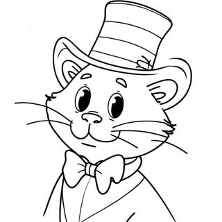 Whimsical Cat In The Hat Coloring Page 13407-10844