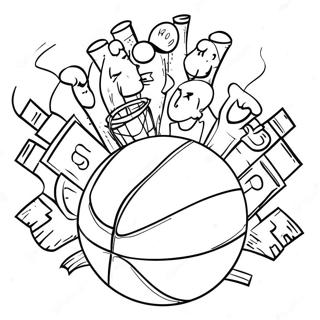 Exciting March Madness Tournament Coloring Page 13417-10857