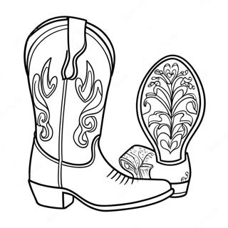 Cowboy Boot Coloring Page 13436-10864