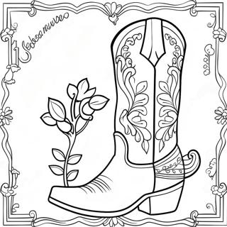 Decorative Cowboy Boot Coloring Page 13437-10871