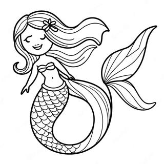 Realistic Mermaid With Colorful Tail Coloring Page 13447-10877