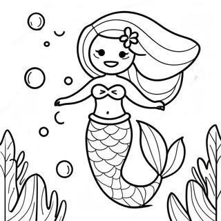 Realistic Mermaid With Colorful Tail Coloring Page 13447-10879