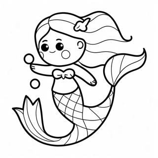 Realistic Mermaid With Colorful Tail Coloring Page 13447-10880