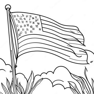 Patriotic American Flag Coloring Page 13457-10887