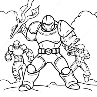 Doom Slayer Battling Demons Coloring Page 13497-10919