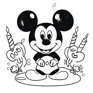 Mickey Mouse Birthday Coloring Pages