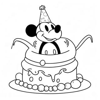 Mickey Mouse Birthday Celebration Coloring Page 13516-10931