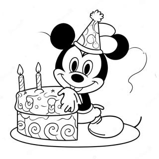 Mickey Mouse Birthday Celebration Coloring Page 13516-10932