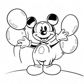 Mickey Mouse With Colorful Balloons Coloring Page 13517-10933