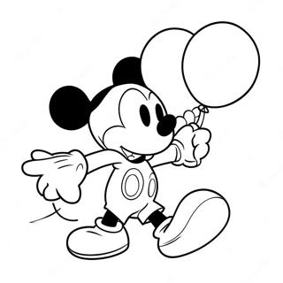 Mickey Mouse With Colorful Balloons Coloring Page 13517-10935