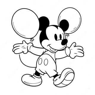 Mickey Mouse With Colorful Balloons Coloring Page 13517-10936