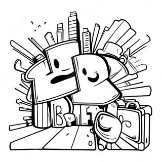 Colorful Urban Graffiti Coloring Page 1352-1122